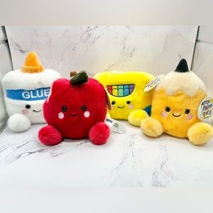 Palm Pals Aurora teacher set of 4 plush toys- pencil, glue, apple, crayons NWT